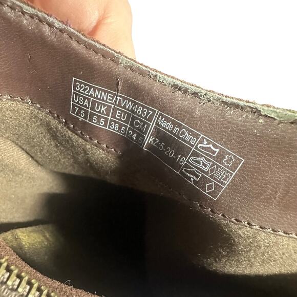 Vionic Anne Brown Suede Leather Ankle Boots Sz 7.5 Comfort Zip Block Heel Bootie - Picture 8 of 8